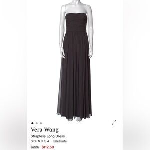 Vera Wang Strapless Black Backless Dress